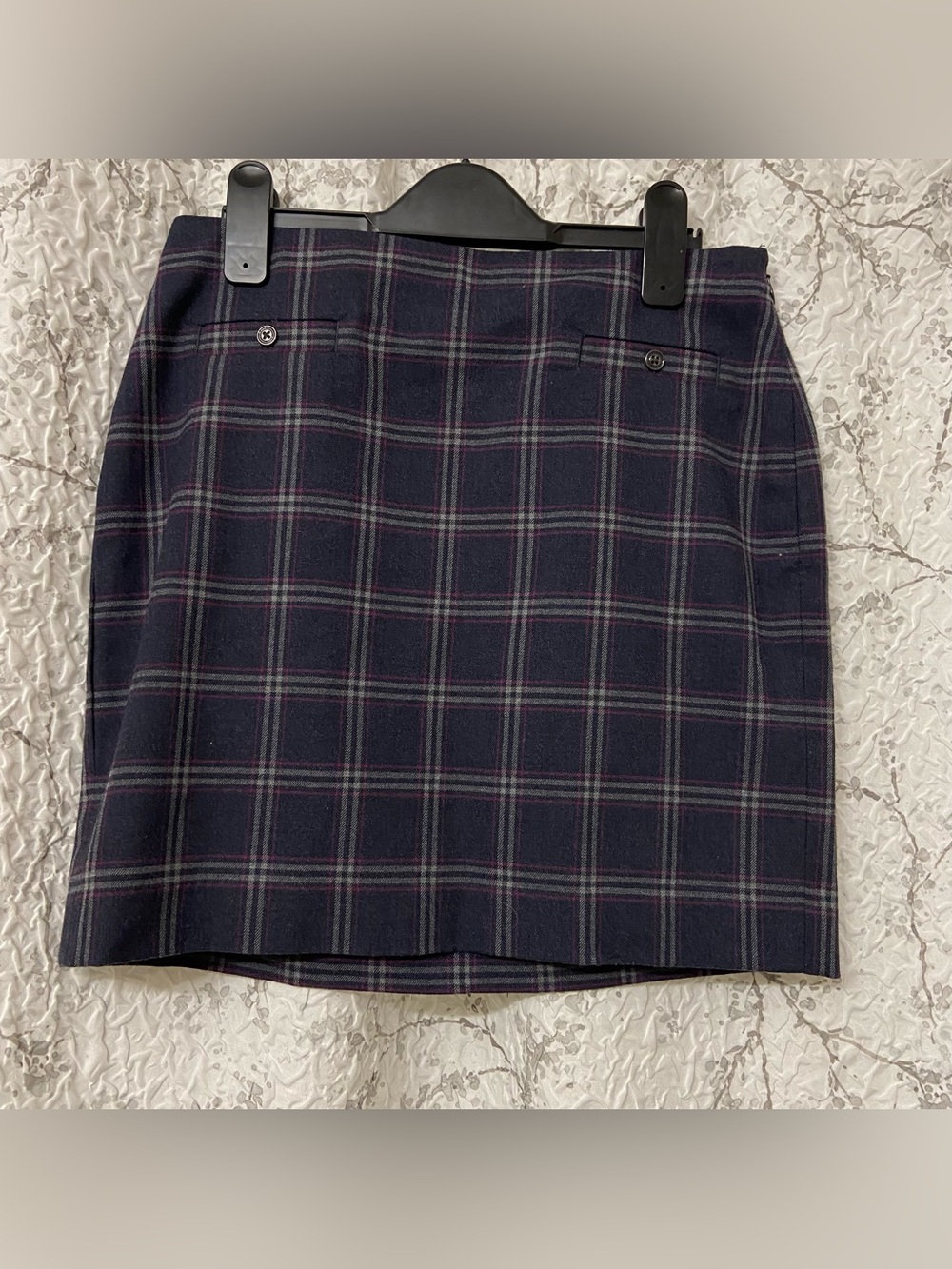 Banana Republic Navy Plaid Mini Skirt Size 0P